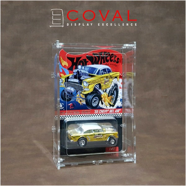 COVAL HDR-101 Acrylic Display Case for Single Carded RLC and Mainline Hot Wheels with Front Vertical Door