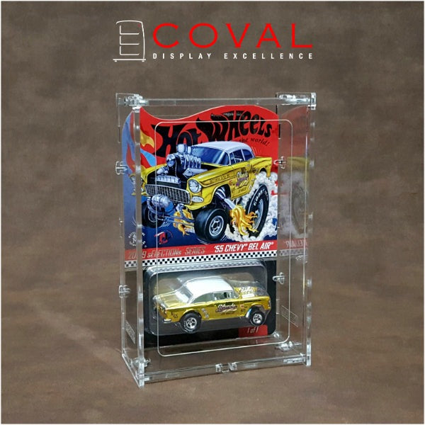 COVAL HDR-101 Acrylic Display Case for Single Carded RLC and Mainline Hot Wheels with Front Vertical Door