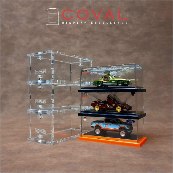 COVAL RBX-101-3PK Acrylic Display Case for Standard Hot Wheels RLC Boxed Cars *Stackable