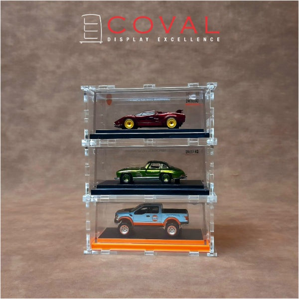 COVAL RBX-101-3PK Acrylic Display Case for Standard Hot Wheels RLC Boxed Cars *Stackable