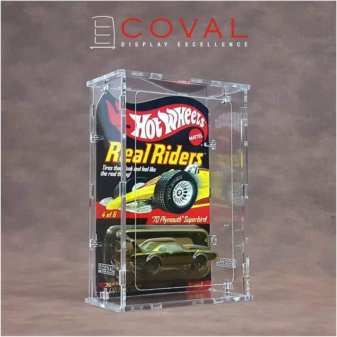 COVAL SRC-101 Acrylic Display Case for 1 x 1 Carded RLC and Mainline Hot Wheels *Stackable *Wallmountable