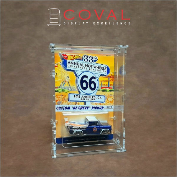 COVAL SRC-101D Acrylic Display Case for 1 x 1 Carded RLC and Mainline Hot Wheels *Stackable *Wallmountable