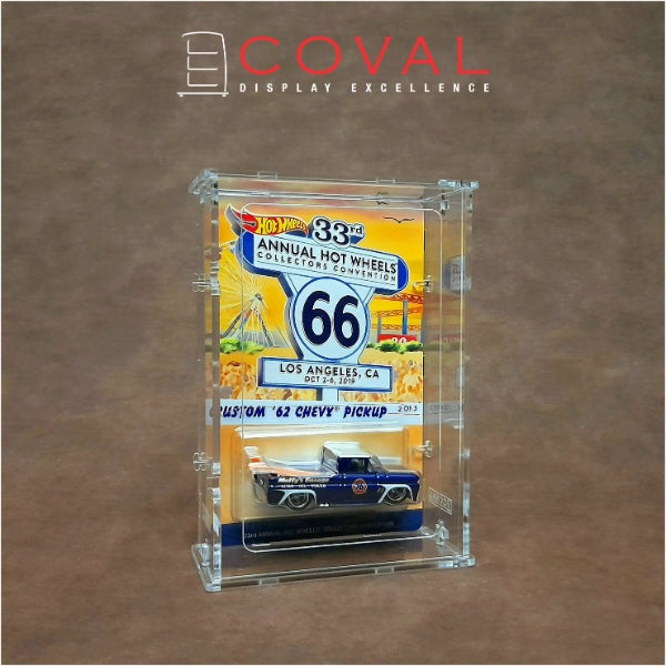 COVAL SRC-101D Acrylic Display Case for 1 x 1 Carded RLC and Mainline Hot Wheels *Stackable *Wallmountable