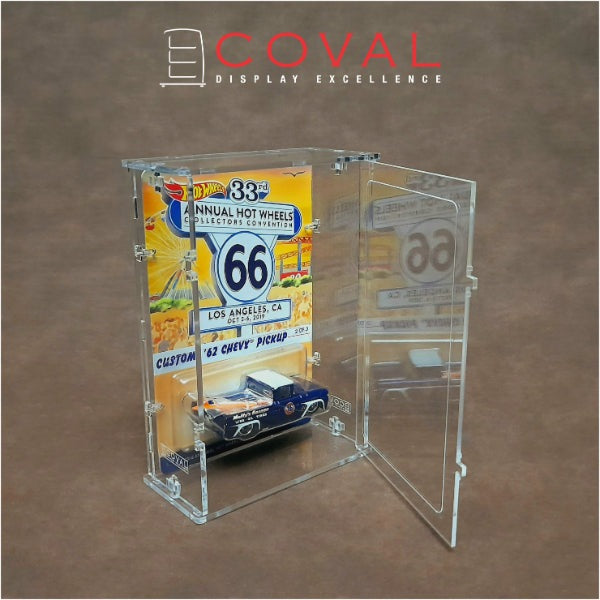 COVAL SRC-101D Acrylic Display Case for 1 x 1 Carded RLC and Mainline Hot Wheels *Stackable *Wallmountable