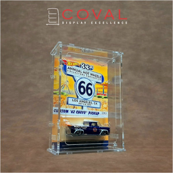 COVAL SRC-101D Acrylic Display Case for 1 x 1 Carded RLC and Mainline Hot Wheels *Stackable *Wallmountable