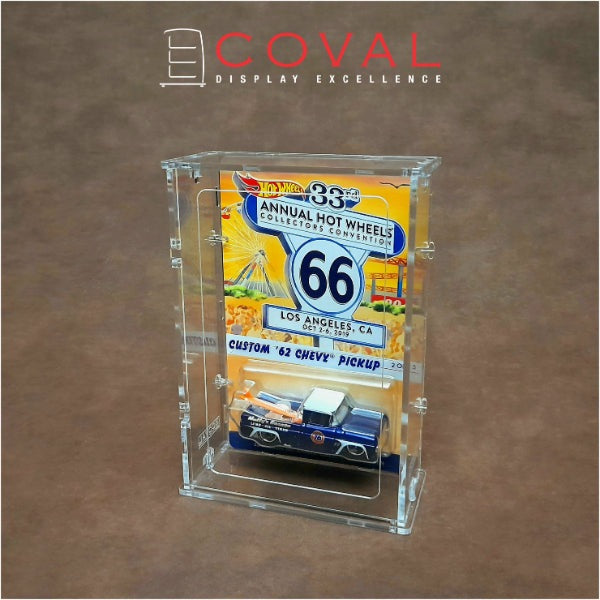 COVAL SRC-101D Acrylic Display Case for 1 x 1 Carded RLC and Mainline Hot Wheels *Stackable *Wallmountable