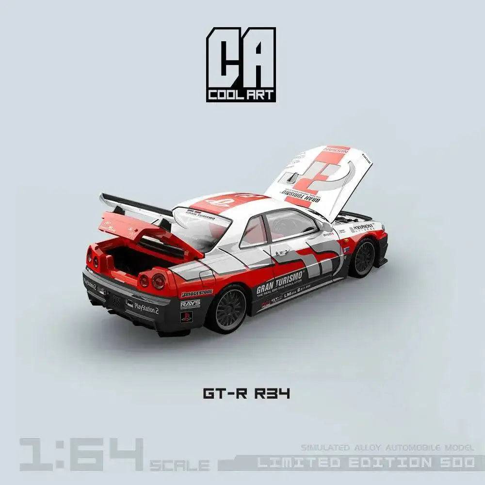 Cool Art 1:64 Nissan Skyline R34 GTR Gran Turismo w/ Container