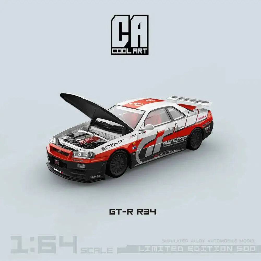 Cool Art 1:64 Nissan Skyline R34 GTR Gran Turismo w/ Container