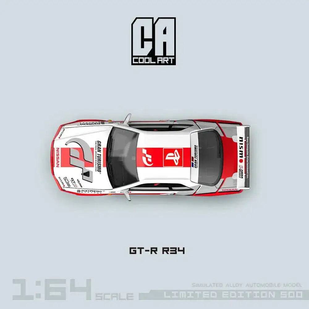 Cool Art 1:64 Nissan Skyline R34 GTR Gran Turismo w/ Container