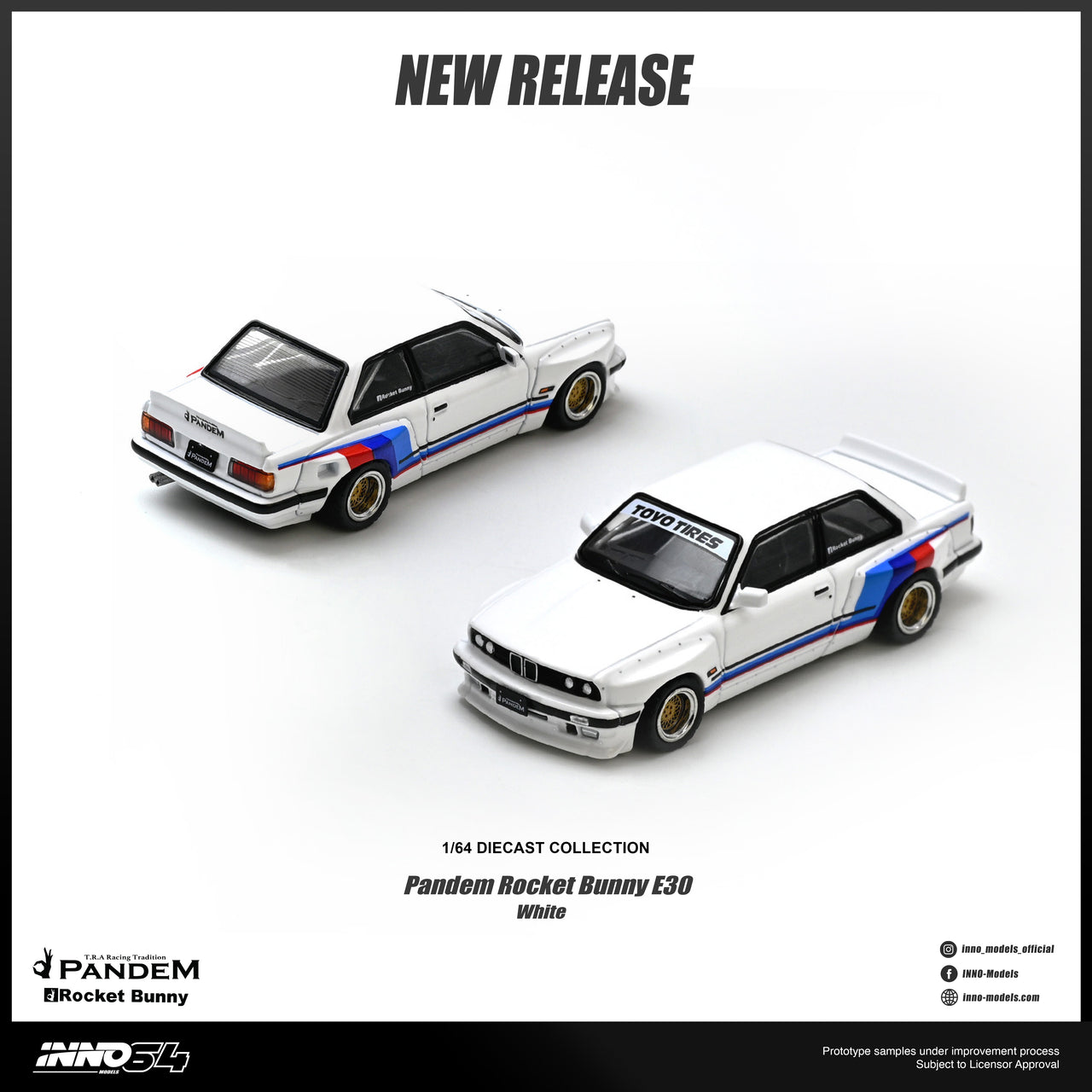 (PRE-ORDER) INNO64 1:64 BMW PANDEM E30 WHITE