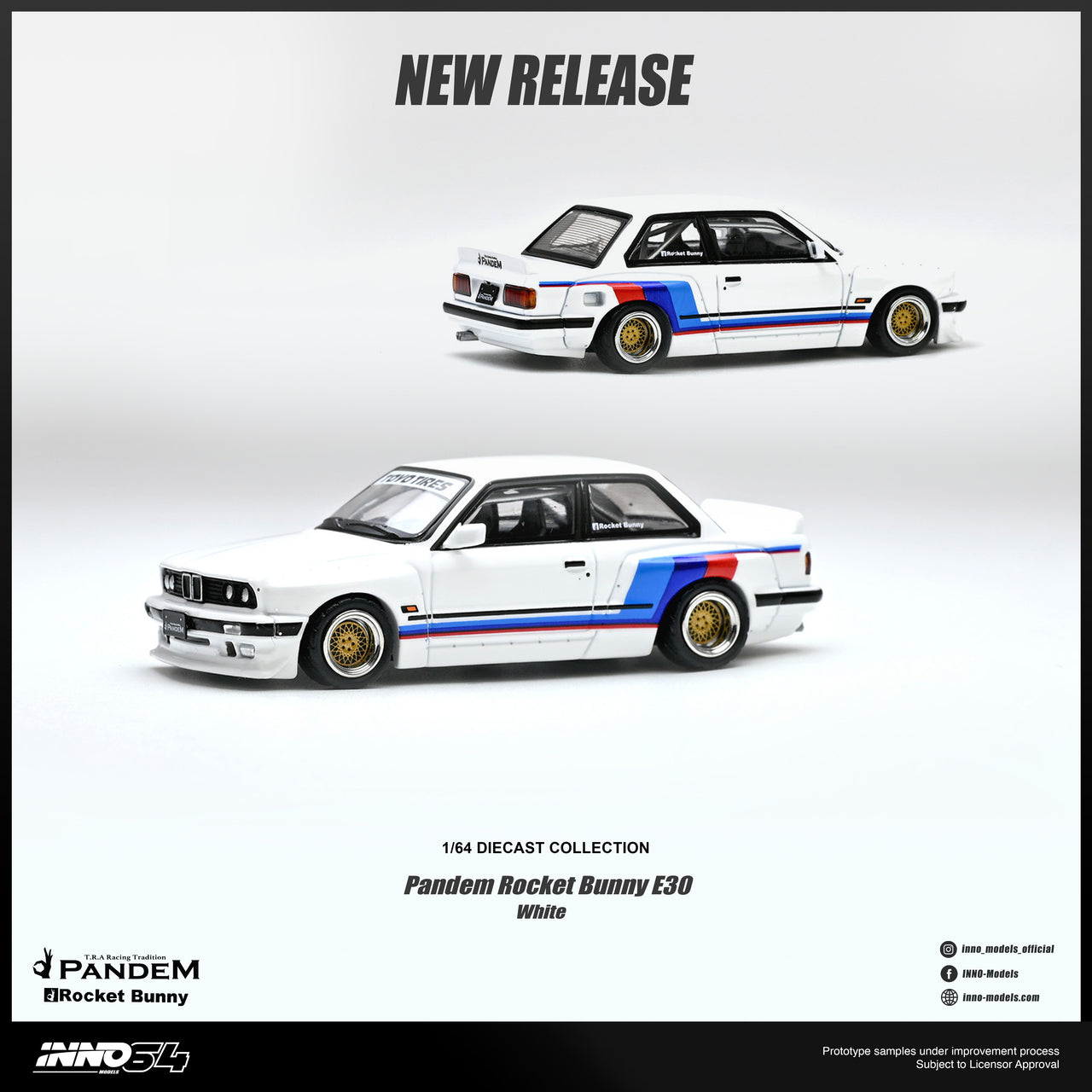 (PRE-ORDER) INNO64 1:64 BMW PANDEM E30 WHITE