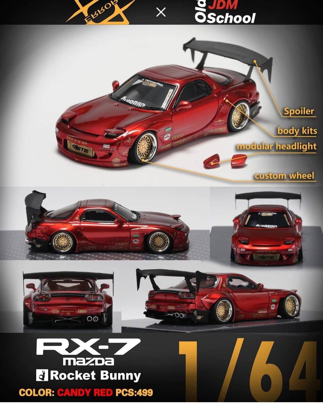Error 404 1 :64 Mazda RX-7 FD3S Rocket Bunny Candy Red – Little 