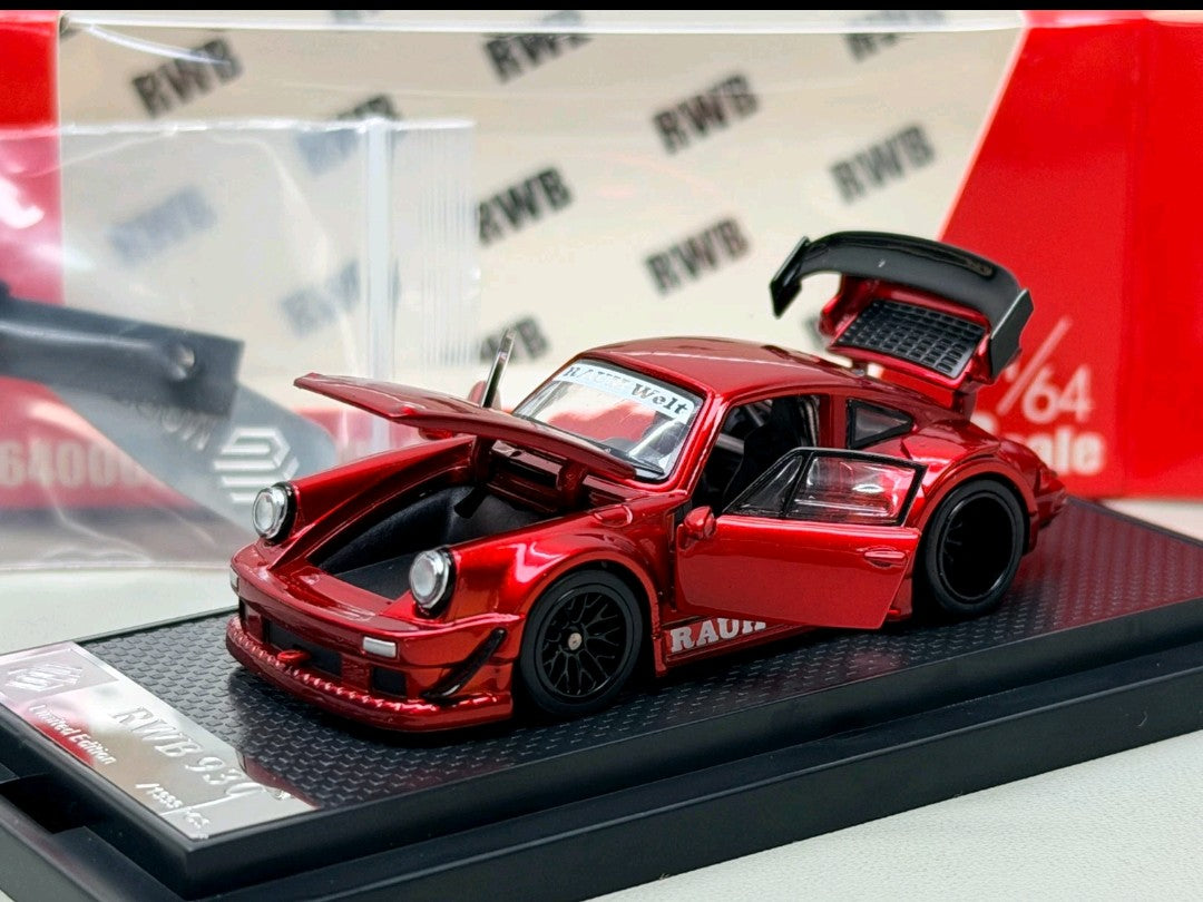 FG 1:64 Porsche RWB 930 Fully Open Metallic Red
