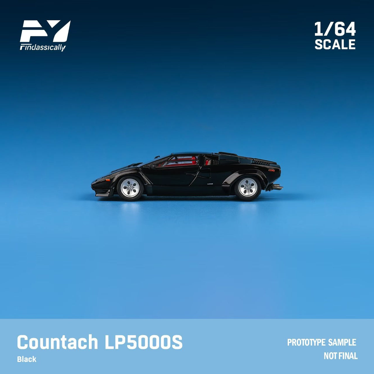 Finclassically 1:64 Lamborghini Countach Metallic Black