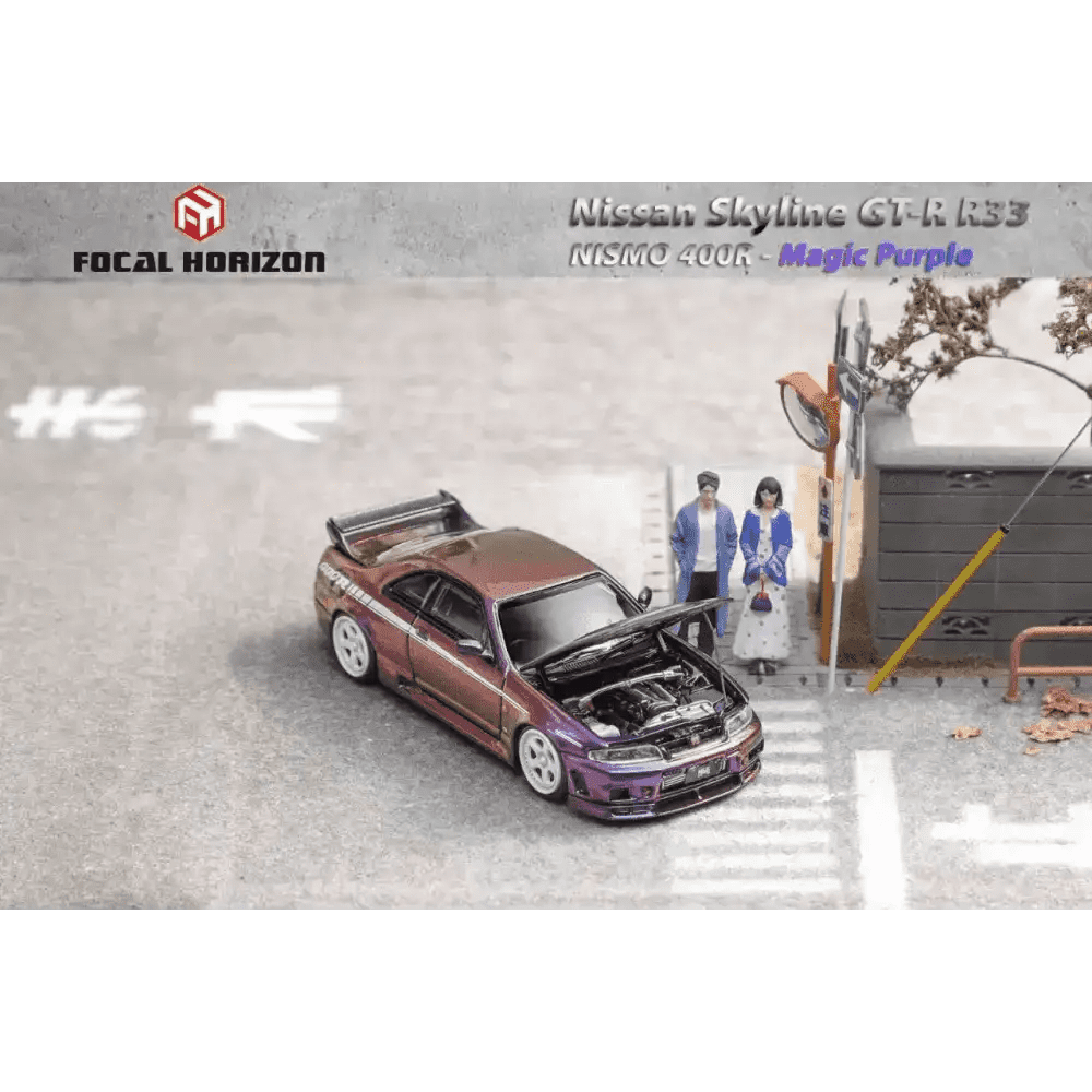 Focal Horizon 1:64 Nissan Skyline R33 GTR Midnight Purple w/ Opening Hood