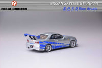 Thumbnail for Focal Horizon 1:64 Nissan Skyline R34 C-West - Silver Blue - Paul Walker