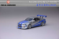 Thumbnail for Focal Horizon 1:64 Nissan Skyline R34 C-West - Silver Blue - Paul Walker