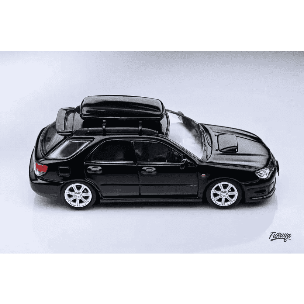 Furuya 1:64 Subaru Impreza WRX STi 9th GEN Wagon Black w/ Roof Box