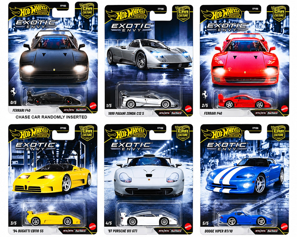 (PRE-ORDER) Hot Wheels Premium 1:64 Car Culture 2026 – Exotic Envy Complete Set 1-5