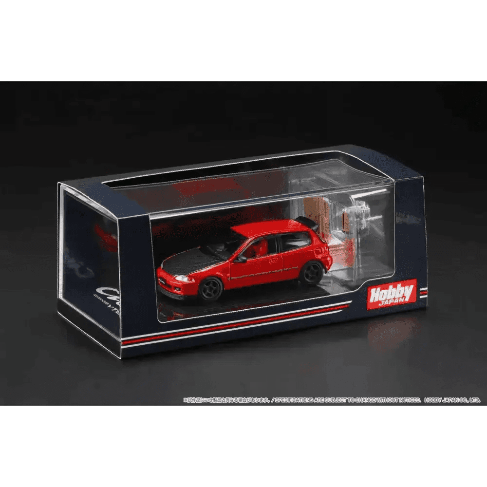 Hobby Japan 1:64 Honda Civic EG6 Customised w/ Engine Red HJ642017AR