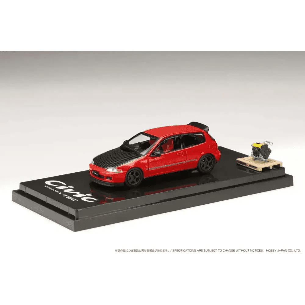 Hobby Japan 1:64 Honda Civic EG6 Customised w/ Engine Red HJ642017AR