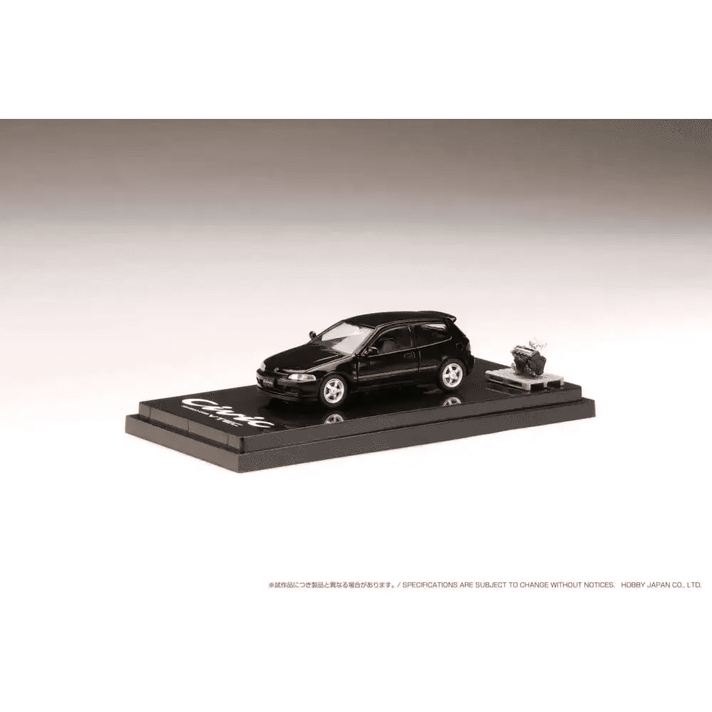 Hobby Japan 1:64 Honda Civic EG6 Sir S w/ Engine Black HJ641017SBK