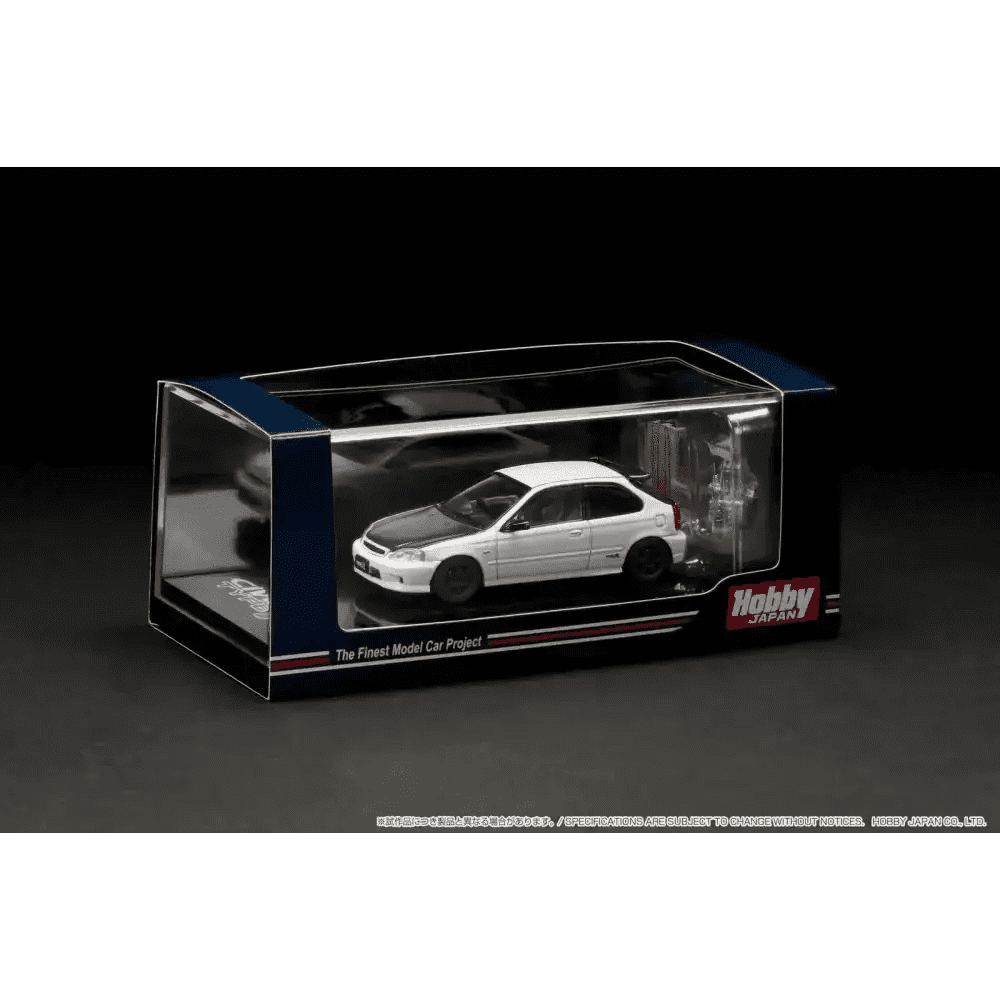 Hobby Japan 1:64 Honda Civic EK9 Customised w/ Engine White HJ642016EW