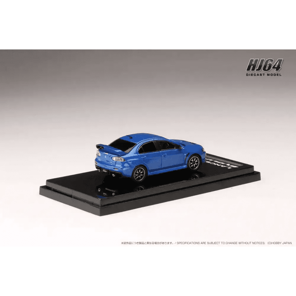 Hobby Japan 1:64 Mitsubishi Lancer Evolution X Final Edition w/Engine Display BLUE