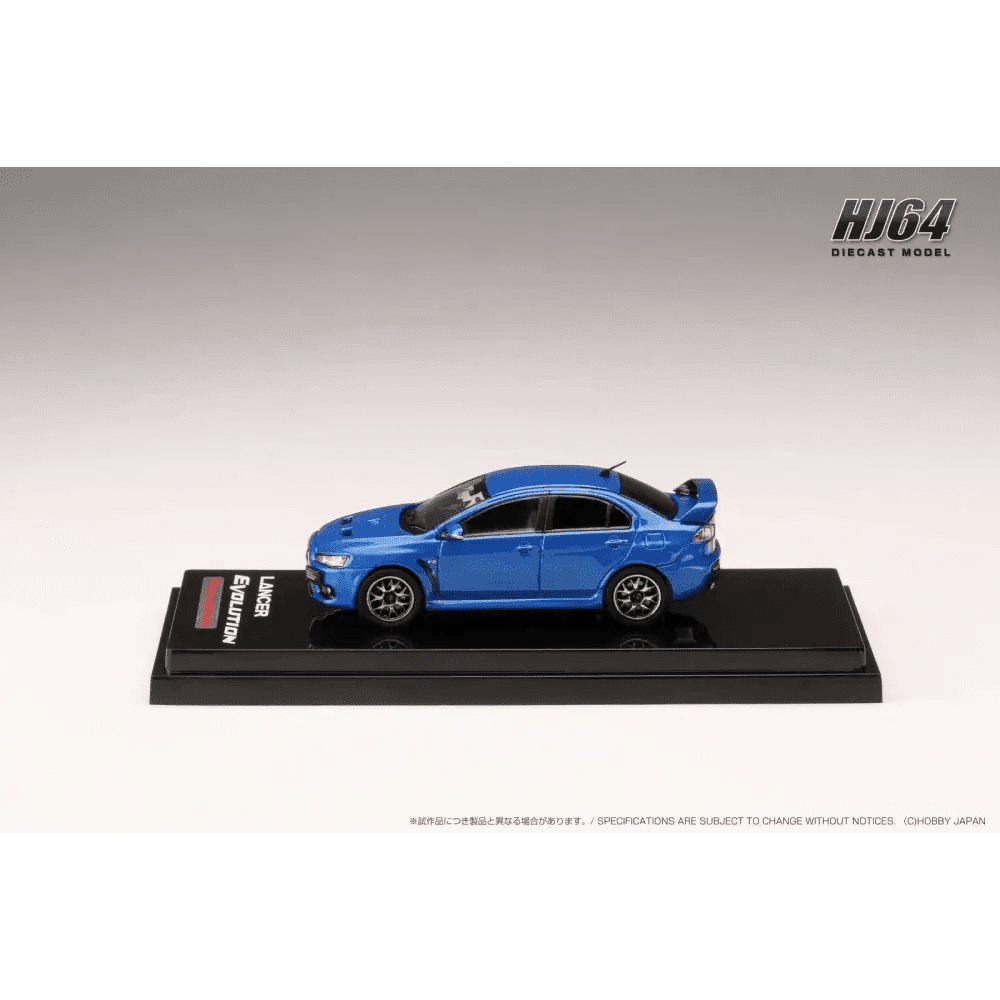 Hobby Japan 1:64 Mitsubishi Lancer Evolution X Final Edition w/Engine Display BLUE