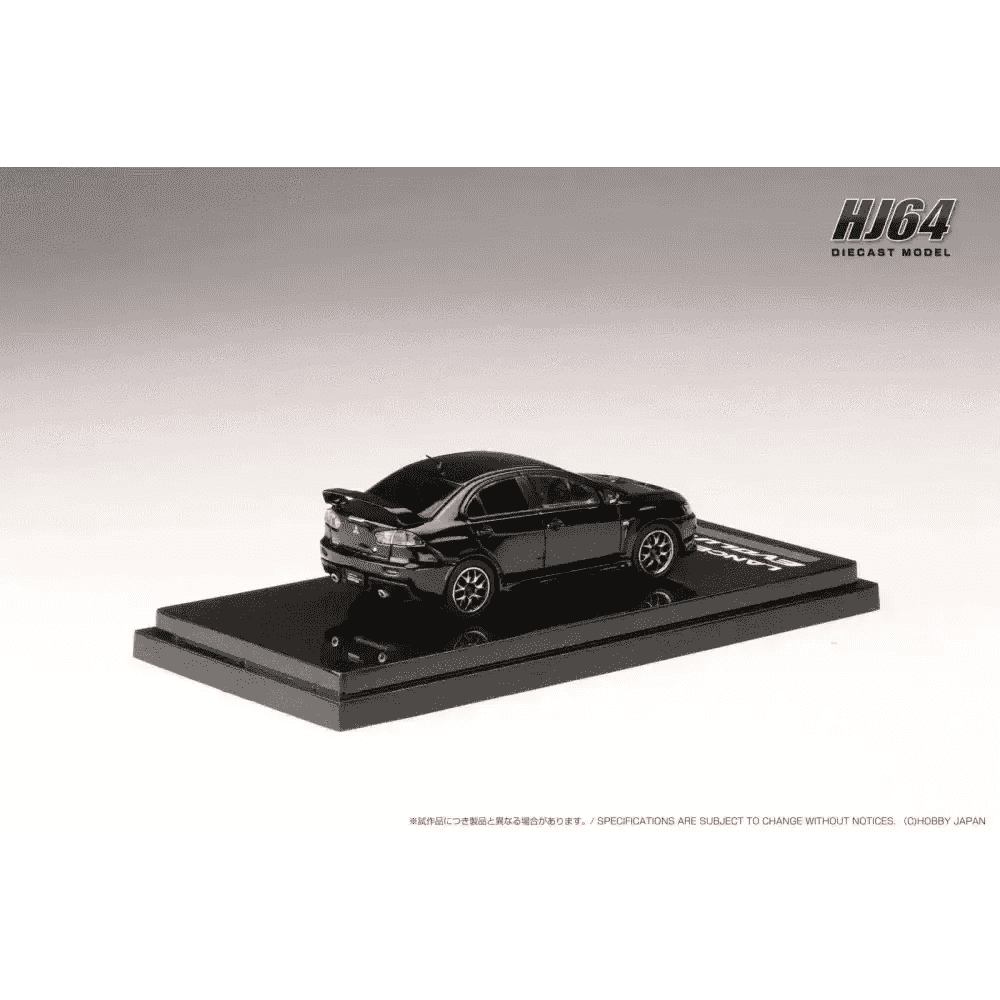 Hobby Japan 1:64 Mitsubishi Lancer Evolution X Final Edition w/Engine Display BLACK