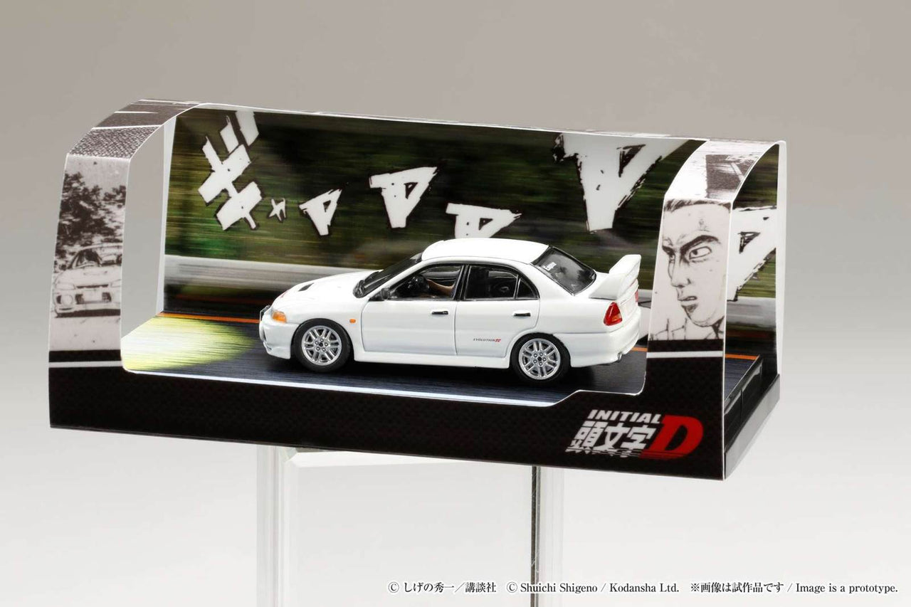 Hobby Japan 1:64 Mitsubishi Lancer RS Evolution Ⅳ / INITIAL D VS Takumi Fujiwara With Seiji Iwaki Figure