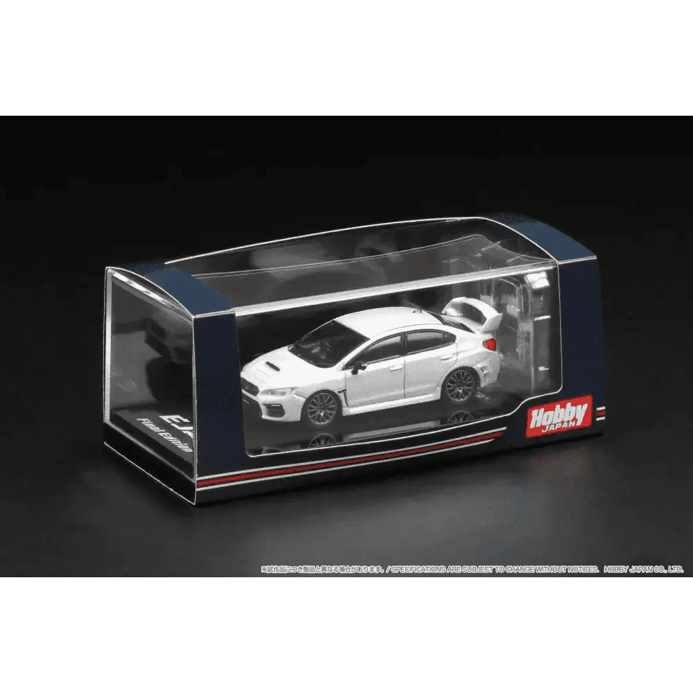 Hobby Japan 1:64 Subaru WRX STI EJ20 FInal Edition w/ Engine Crystal White Pearl