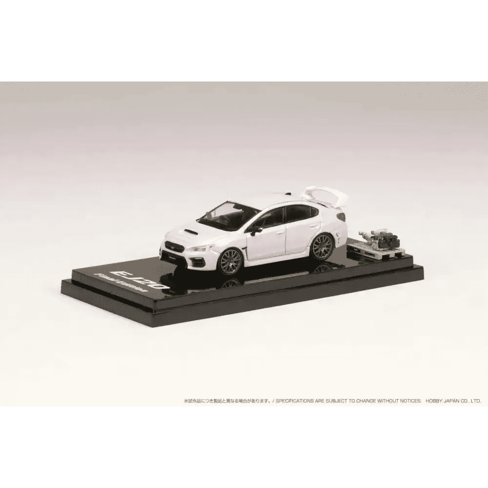 Hobby Japan 1:64 Subaru WRX STI EJ20 FInal Edition w/ Engine Crystal White Pearl