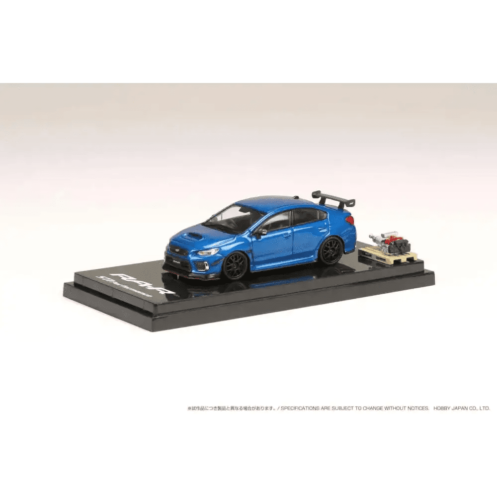 Hobby Japan 1:64 Subaru WRX STI RA-R Full Option w/ Engine Blue Pearl