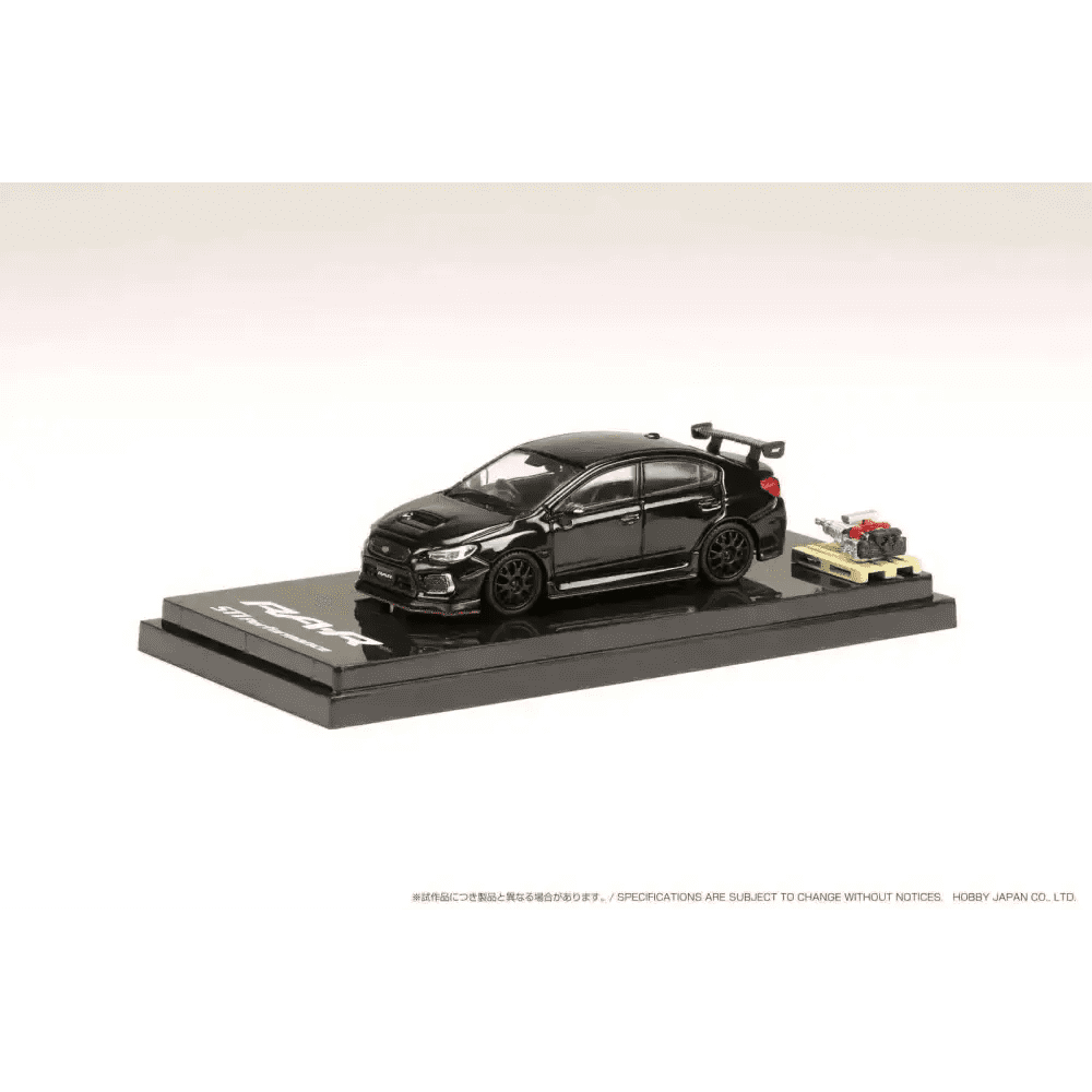 Hobby Japan 1:64 Subaru WRX STI RA-R Full Option w/ Engine Crystal Black Silica HJ641040BK