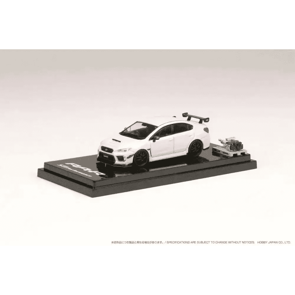 Hobby Japan 1:64 Subaru WRX STI RA-R Full Option w/ Engine Crystal White Pearl HJ641040W