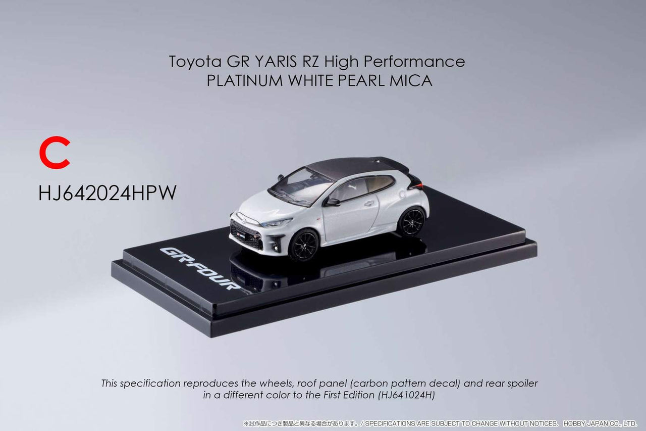 Hobby Japan 1:64 Toyota GR Yaris RZ High Performance Platinum Pearl Mica