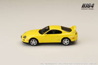 Thumbnail for (PRE-ORDER) Hobby Japan 1:64 Toyota SUPRA RZ (JZA80) w/ Active Spoiler Parts SUPER BRIGHT YELLOW
