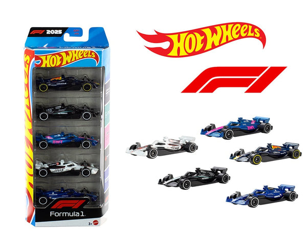 Hot Wheels 1:64 Basic 5 Pack Set Formula One F1 Racing 2025