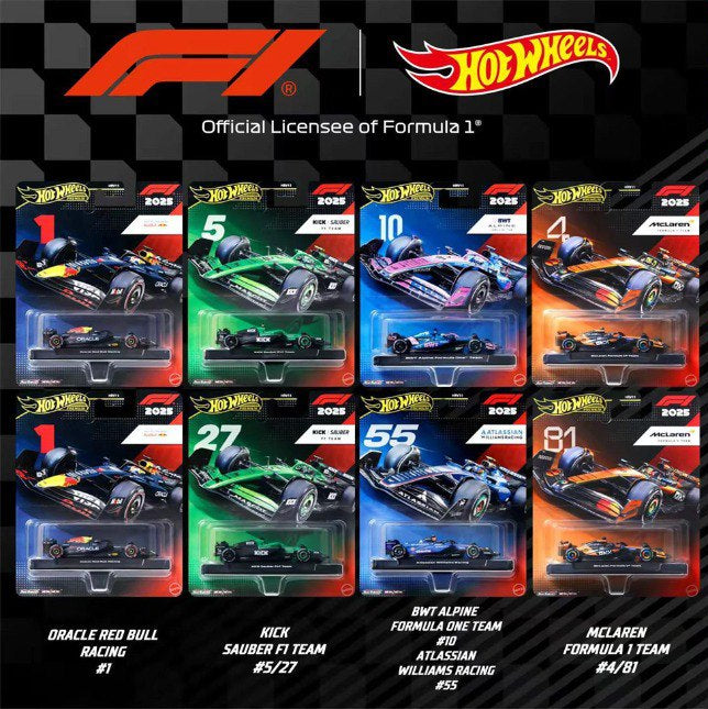 Hot Wheels 1:64 F1 Racing Premium K Assortment CASE OF 8