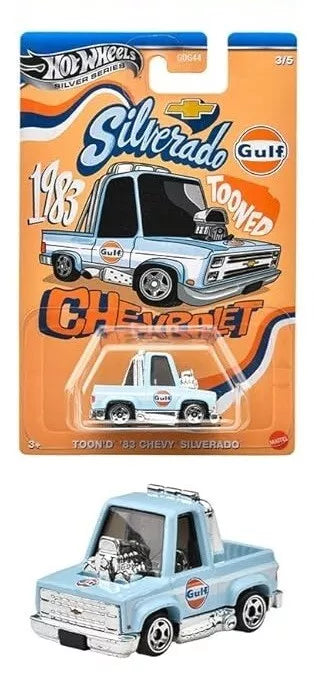 Hot Wheels 1:64 GULF TOONED Themed Automotive Asst 2025 - Tooned ’83 Chevy Silverado