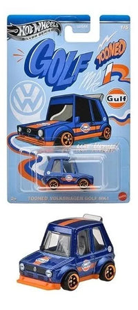 Thumbnail for Hot Wheels 1:64 GULF TOONED Themed Automotive Asst 2025 - Tooned Volkswagen Golf MK1