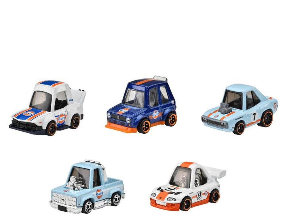 Hot Wheels 1:64 GULF TOONED Themed Automotive Asst 2025 Mix 2 Complete Set 1-5