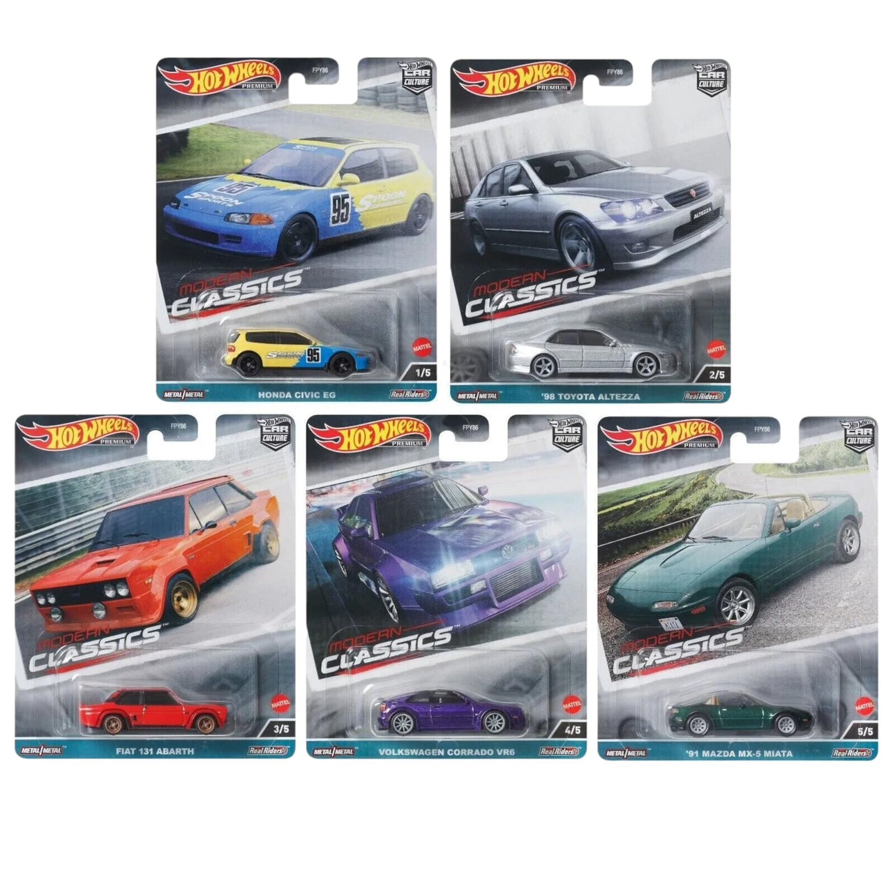 Hot Wheels 1:64 Premium 1:64 Car Culture 2023 Modern Classics Set 1-5