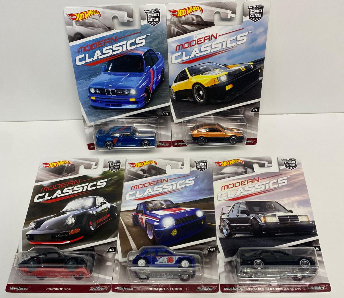 Hot Wheels 1:64 Premium 1:64 Car Culture Modern Classics Set 1-5