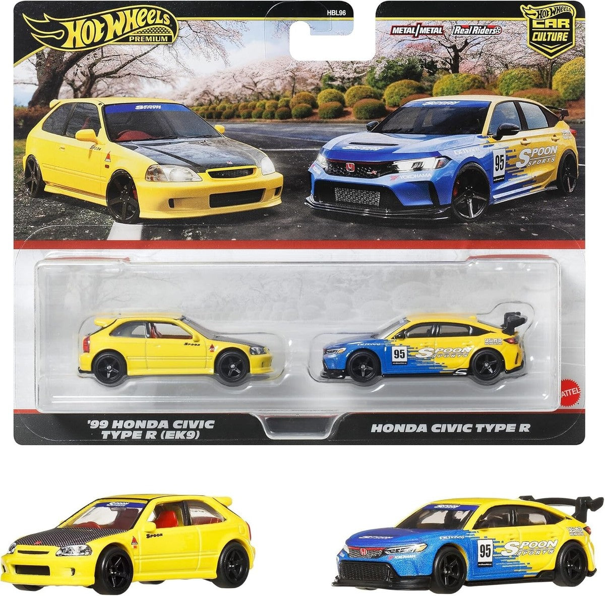 Hot Wheels 1:64 Premium Car Culture 2 Pack Honda Civic Type R Spoon
