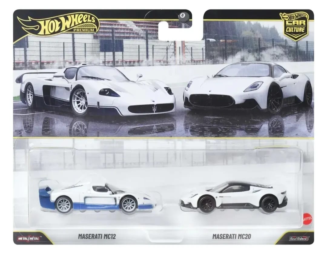 Hot Wheels 1:64 Premium Car Culture 2026 2 Pack Masarati MC20 / MC12