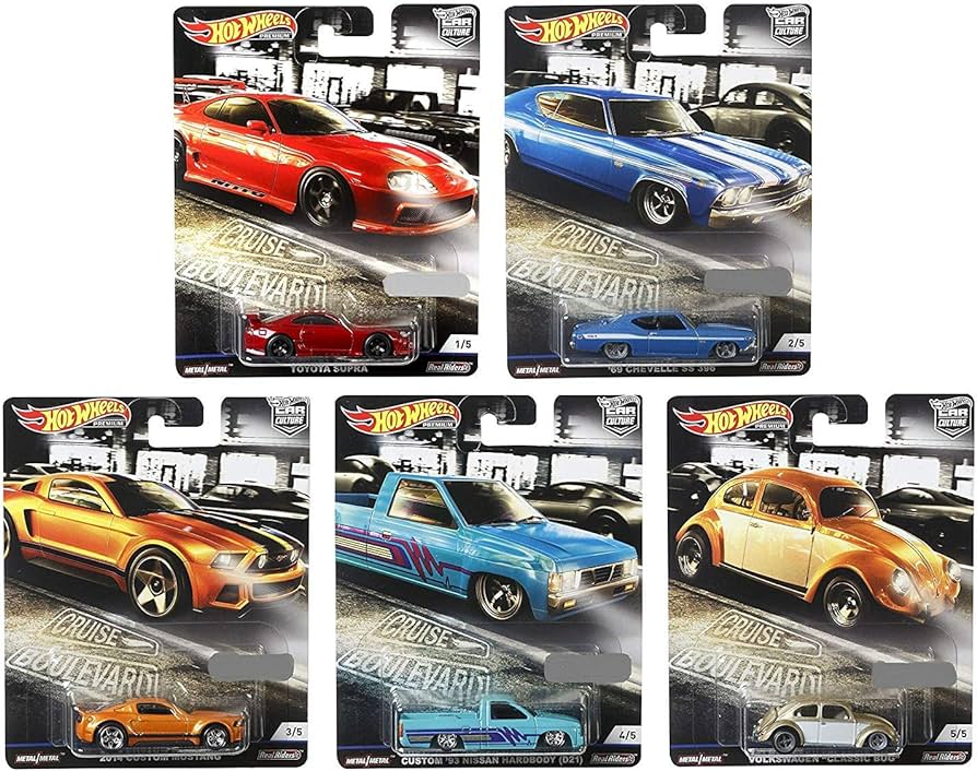 Hot Wheels 1:64 Premium Car Culture Cruise Boulevard Complete Set 1-5