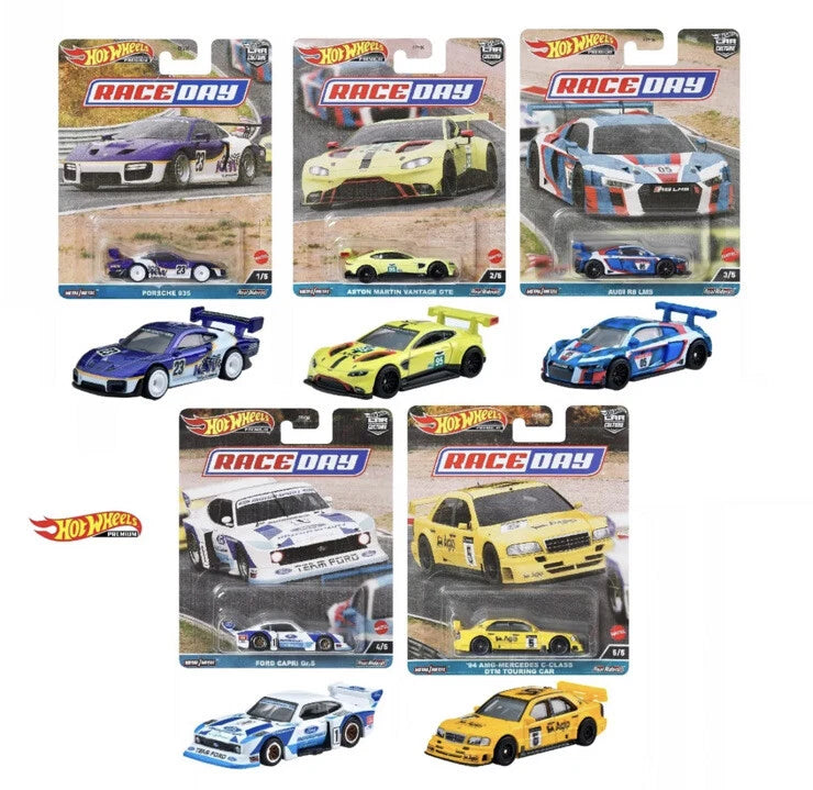 Hot Wheels 1:64 Premium Car Culture Race Day Complete Set 1-5