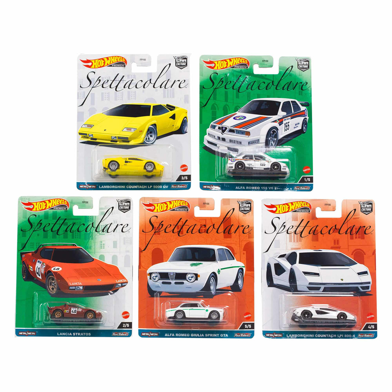 Hot Wheels 1:64 Premium Car Culture Spettacolore Complete Set 1-5